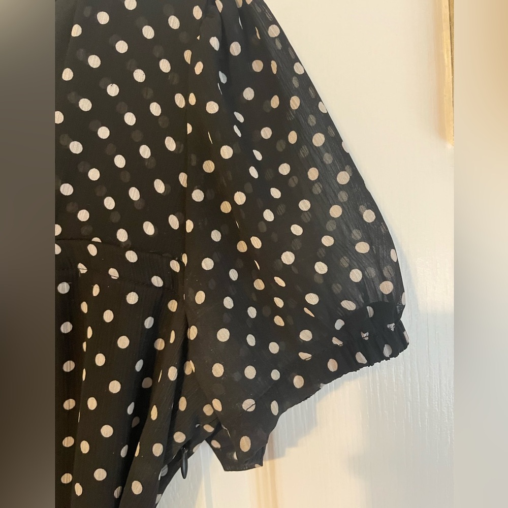 Merona Black and White Polka Dot Midi Dress - Picture 4 of 7